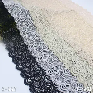 Wholesale Factory Stretch Broad Lace Trim Elastic Nylon Tricot Lace Trimming for Women