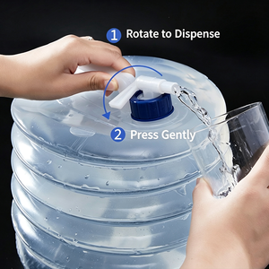 Seau pliable en plastique portable 5-15L avec poignée pour la survie en plein air - Product Image 4