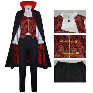 Ensemble de costumes de vampire assortis pour la famille, style cour médiévale, tenue de performance scénique pour Halloween, en polyester, pour adulte - Product Image 5