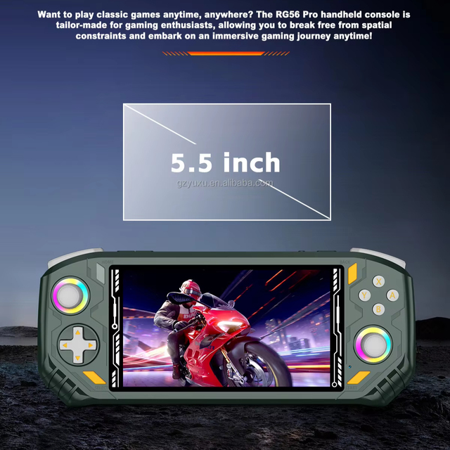 RG56PRO Open Source Handheld Retro Game Console EmuELEC System Portable Dual Joysticks Classic Arcade Games 1280x720 Games