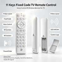Control Remoto de TV con Voz y Código Fijo de 11 Teclas JCXK, Control Remoto Inalámbrico IR con Personalización OEM ODM