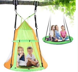 Ensemble de balançoire pour enfants en métal robuste balançoire d'arbre extérieure ronde pour jardin d'arrière-cour maternelle aéroport Playhouse-Factory Direct - Product Image 6