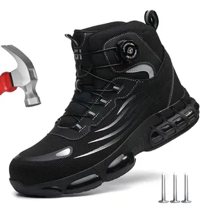Size 47 48 <b>Work</b> Safety <b>Boots</b> <b>Men</b> Rotating Button Steel Toe <b>Work</b> Shoes High Top Indestructible Protective <b>Men's</b> Safety Shoes - Product Image 2