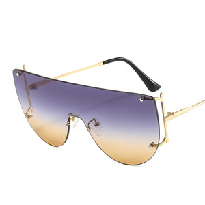 Nuevas Gafas de Sol Vintage para Mujer, Montura Metálica Cuadrada sin Aro, Protección UV400, Tamaño Grande, 2021 - Product Image 5