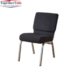 Chaise d'église empilable en acier de style moderne, rembourrée, en métal, avec système d'interverrouillage, vente en gros de chaises d'église - Product Image 1