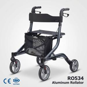 CE Professional Aluminum Folding Frame <strong>Rollator</strong> with Seat Height Adjustable Medical up Walker for Elderly Disabled Mobility Aid - Product Image 1
