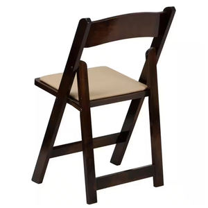 للبيع بالجملة كرسي حفلات زفاف بلاستيكي قابل للطي للحدائق الخارجية خشب مبطن أبيض وأسود للفنادق - Product Image 6