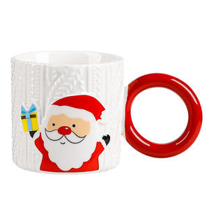 Tasses à petit-déjeuner en céramique pour cadeau de Noël, tasses à café et à eau personnalisées avec poignées - Product Image 1