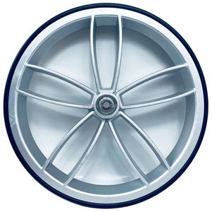 9 inch velho caminhante roda cubo plástico e <span class=keywords><strong>pu</strong></span> pneu roda para cadeira de rodas rodízio - Product Image 1