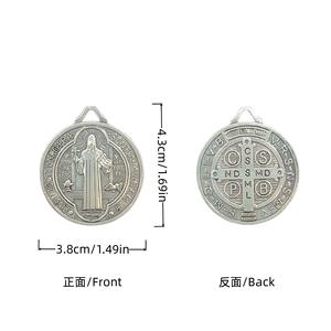 Medalla Clásica de San Benito en Plata Antigua Bañada en Níquel Negro Hermana del Carmelo Medalla Sacramental Cristiana de San Benito - Product Image 6