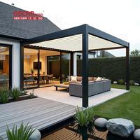 Gazebo rétractable motorisé en aluminium avec toit à lames Jardin Patio Balcon Extérieur Bioclimatique Pare-soleil Auvent Pergola