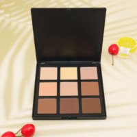 Palette de contour 9 couleurs à marque privée, palette de maquillage en poudre pressée pour le visage, adaptée à plusieurs tons de peau, logo personnalisé