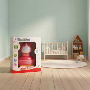 Mondo Bimbi Dondolino Jouet à bascule 18x14x10 cm pour bébés de 12 mois et plus, animal musical à chevaucher - Product Image 3