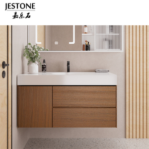 Stile moderno di alta qualità personalizzato prezzo ragionevole design moderno Corians un pezzo lavabo e bancone del <span class=keywords><strong>bagno</strong></span> - Product Image 1