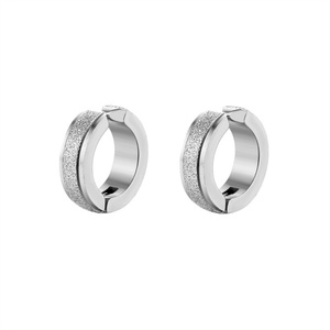 Wholesale Dainty Men Accessories Gold Plated Stainless Steel Scrub Ear Lip on <b>Earrings</b> - Product Image 3