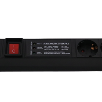 Unité de distribution d'alimentation (PDU) allemande 19 pouces 1U pour montage en rack, 6 prises, 3 filtres de surtension, instructions de mise à la terre, 16A 220-250V