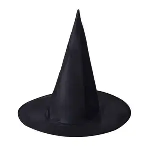 批发万圣节儿童女巫角色扮演帽子成人黑色女巫服装配件派对巫师帽子