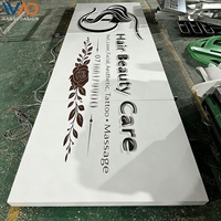 Enseigne rétroéclairée pour salon de coiffure et esthétique, lettres 3D en relief, homologuée UL, enseigne LED personnalisée en métal, panneau de logo d'entreprise extérieur