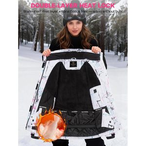 FOXA Women's Waterproof Ski Jacket Fleece Lined With Hood Windproof Breathable Snow Wear - Product Image 3