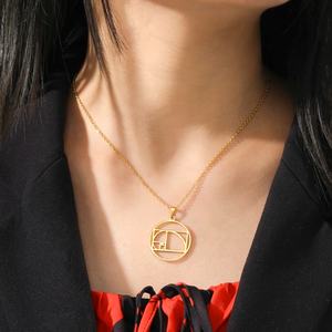 <span class=keywords><strong>Fibonacci</strong></span> espiral círculo triángulo proporción dorada geometría colgante collar mujeres gargantilla collar joyería de acero inoxidable - Product Image 6