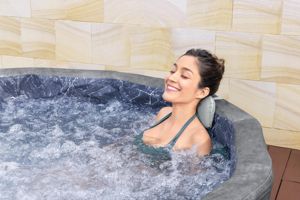 2025 nouveauté extérieur 4-6 personnes 1.70m X 65cm Jacuzzi rond gris Carrara mousse vague <span class=keywords><strong>gonflable</strong></span> bain à remous <span class=keywords><strong>SPA</strong></span> - Product Image 4