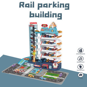 Construcción de una estación de vías para niños, coche de dinosaurios, rascador, estacionamiento, ranura, juguete - Product Image 3