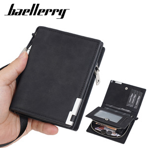 กระเป๋าสตางค์ผู้ชายแบรนด์ Baellerry สีดำ ความจุขนาดใหญ่ ช่องใส่บัตรหลายช่อง กระเป๋าใส่เหรียญแบบมีซิป สไตล์ธุรกิจ ใช้ได้ทุกวัน - Product Image 1