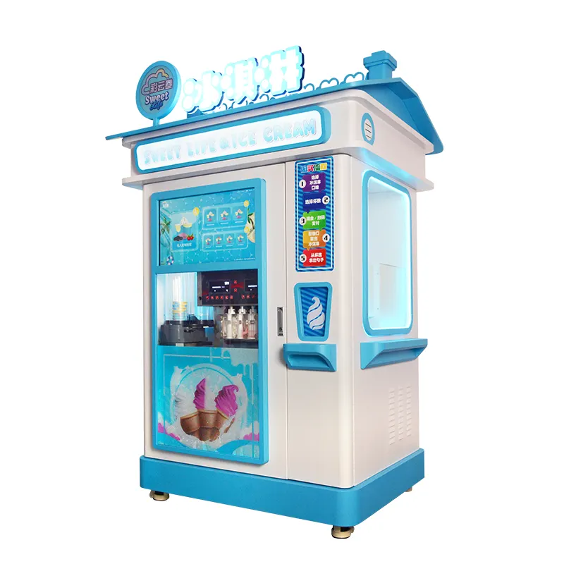 Machine à crème glacée en option multi-saveurs en gros distributeur automatique de crème glacée commerciale à jetons