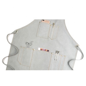 Gris claro <span class=keywords><strong>Florista</strong></span> café cinta de lona PU delantal de cuero - Product Image 6