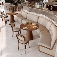 Mobilier de restaurant et de salon de thé d'Asie du Sud-Est : Banquette murale en bois massif, chaises personnalisables pour hôtels et commerces