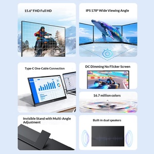 Écran portable 15,6 pouces en gros à prix réduit avec étui en cuir gratuit, prêt à l'emploi pour ordinateur portable, téléphone, PS5, Switch – En stock – Écran 15,6 pouces - Product Image 2