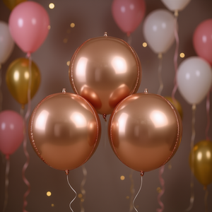 Globos Metalizados 4D Color Oro Rosa de 24 cm para Fiestas, Decoraciones para el Día de San Valentín - Product Image 2