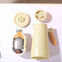 Carafe isotherme 1000 ml pour bouilloire, isolation sous vide, pour boissons chaudes, café, thé, avec poignée en bois