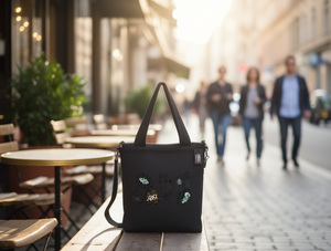 Borsa a Tracolla in Tela con Stampa di Lettere, Borsa da Donna per Tutte le Stagioni - Product Image 2