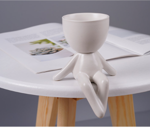 Petits pots de plantes succulentes émaillés pour <span class=keywords><strong>jardin</strong></span> maison décorative bureau arrière-cour idées conception humaine pot de fleurs avec expédition DDP - Product Image 4