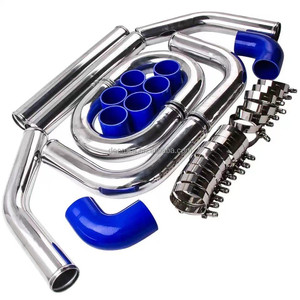 Modification du collecteur d'admission Tube de refroidisseur intermédiaire Tube en aluminium Ensemble de huit pièces Tube en silicone de 500mm de long - Product Image 1