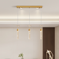 Luxe Led Table À Manger Cristal Villa Avancée Banquet Lustre Lumière Longue Barre pour Salon Hôtel Suspension Lampe