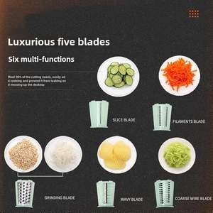 <b>Cheese</b> <b>Grater</b> Hand Crank 5 in 1 <b>Rotary</b> <b>Cheese</b> <b>Grater</b> Vegetable Slicer 5 in 1 <b>Rotary</b> <b>Cheese</b> <b>Grater</b> - Product Image 3