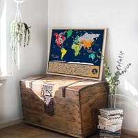 Affiche de carte du monde de luxe de haute qualité, design personnalisé à gratter avec impression UV, cadeau idéal pour les amoureux