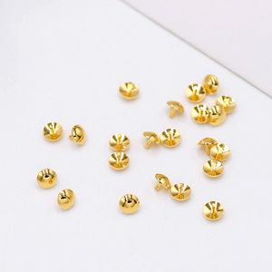 Componente de joyería de cobre chapado en oro de 18K, forma redonda, para sellado de recipientes y bases de cuentas - Product Image 3