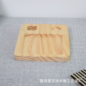Plateau carré en bambou, bois massif, style simple, pour snacks, fruits, noix, fromage, pain - Product Image 5