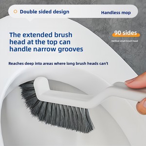 Crevice Brush Bathroom Toilet Scrubber Floor <b>Gap</b> Cleaner Hard Bristle Plastic Handle Lightweight 64g - Product Image 3