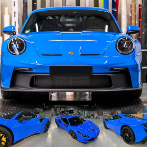 POLARIE PET Liner Super Brillant Métallique PET Requin Bleu Véhicule Wraps Couleurs Vinyle De <span class=keywords><strong>Voiture</strong></span> - Product Image 2