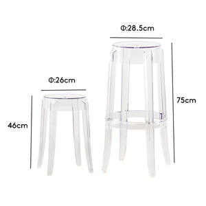 Transparent Acrylic Bar <b>Stool</b> Round Modern Minimalist Plastic High <b>Stool</b> For Living Room Durable Design - Product Image 5