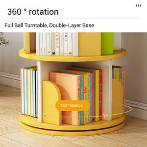 Simple 360 °   Bibliothèque rotative du sol au plafond, étagère de rangement pour livres d'images pour enfants, pour la maison, le salon, la chambre à coucher - Product Image 5