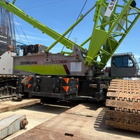Grue sur chenilles Zoomlion QUY 500W 500 tonnes d'occasion, flèche en treillis, disponible pour l'installation d'éoliennes