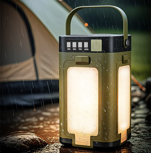 Linterna de Camping Plegable con Energía Solar, Extensible, 4 Paneles Solares, Carga de 2000mAh, Lámpara para Barbacoa Nocturna, Puesto de Mercado, Tienda de Campaña - Product Image 1