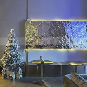 M28 304 Decorative Stainless Steel Plate Gold <b>Mirror</b> Water Wave Stamped Ripple Cutting Welding Wall <b>Panel</b> Ceiling Custom - Product Image 3