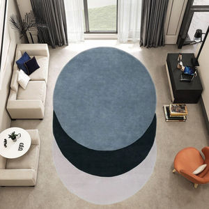 พรมไตรภาคทรงกลมขนแกะเนื้อนุ่มแบบแฮนด์เมดพรมสไตล์โมเดิร์นสำหรับเด็กเล่นและพื้นที่รับประทานอาหารสีสันสดใส - Product Image 6