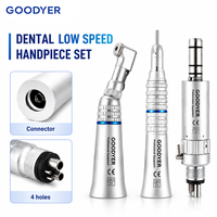 Kit de pièces à main dentaires GOODYER à basse vitesse, avec spray externe, contre-angle droit, moteur pneumatique 2/4 trous, certifié CE, durable